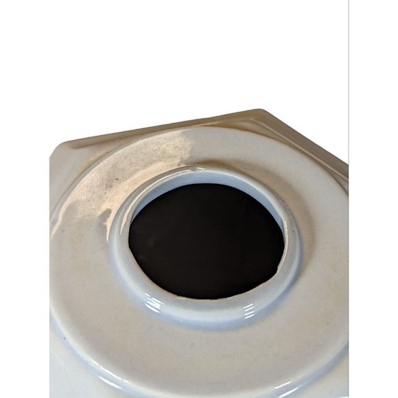 Decorative Hyalyn 836 USA Jar/ Canister Hexagon Oriental Asian Floral - Picture 5 of 10